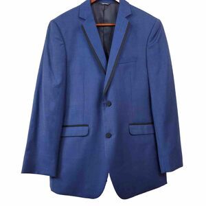 Generation Tux Super 130's Merino Wool Suit Jacket Men's 41 Blue & Black Trim